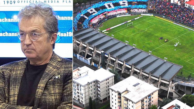
	Il presidente del Pisa Giuseppe Corrado e una veduta aerea dell&rsquo;Arena

