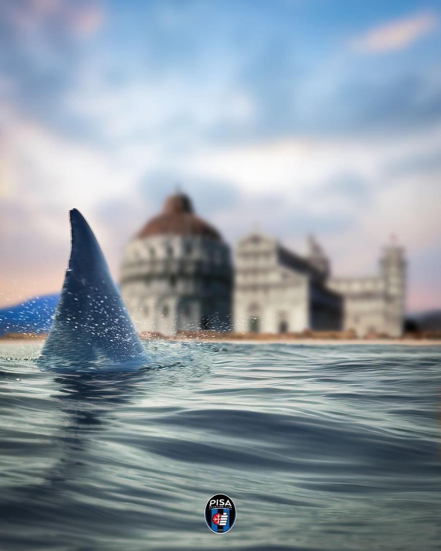 C’è uno squalo in piazza dei Miracoli, il Pisa annuncia Bonfanti giocando con il suo soprannome