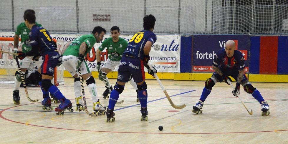 I rossoblù in azione (foto Fabrizio Ferrante)