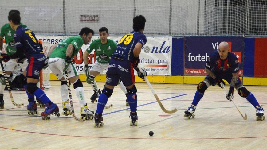 I rossoblù in azione (foto Fabrizio Ferrante)