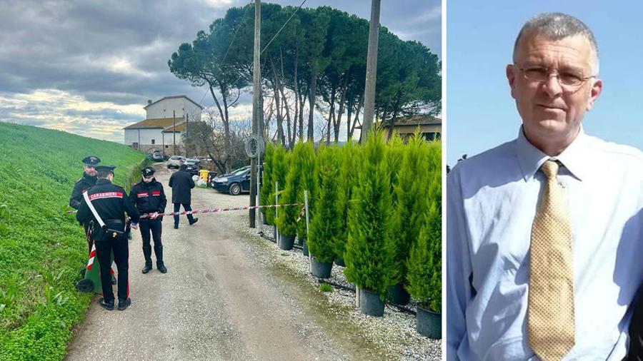 Nelle foto in alto i carabinieri impegnati nei rilievi sul luogo del delitto  e la vittima Alessio Cini