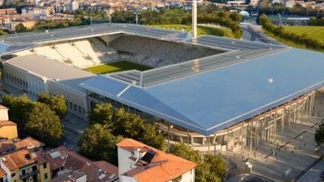 Un rendering del progetto di restyling dello stadio Franchi