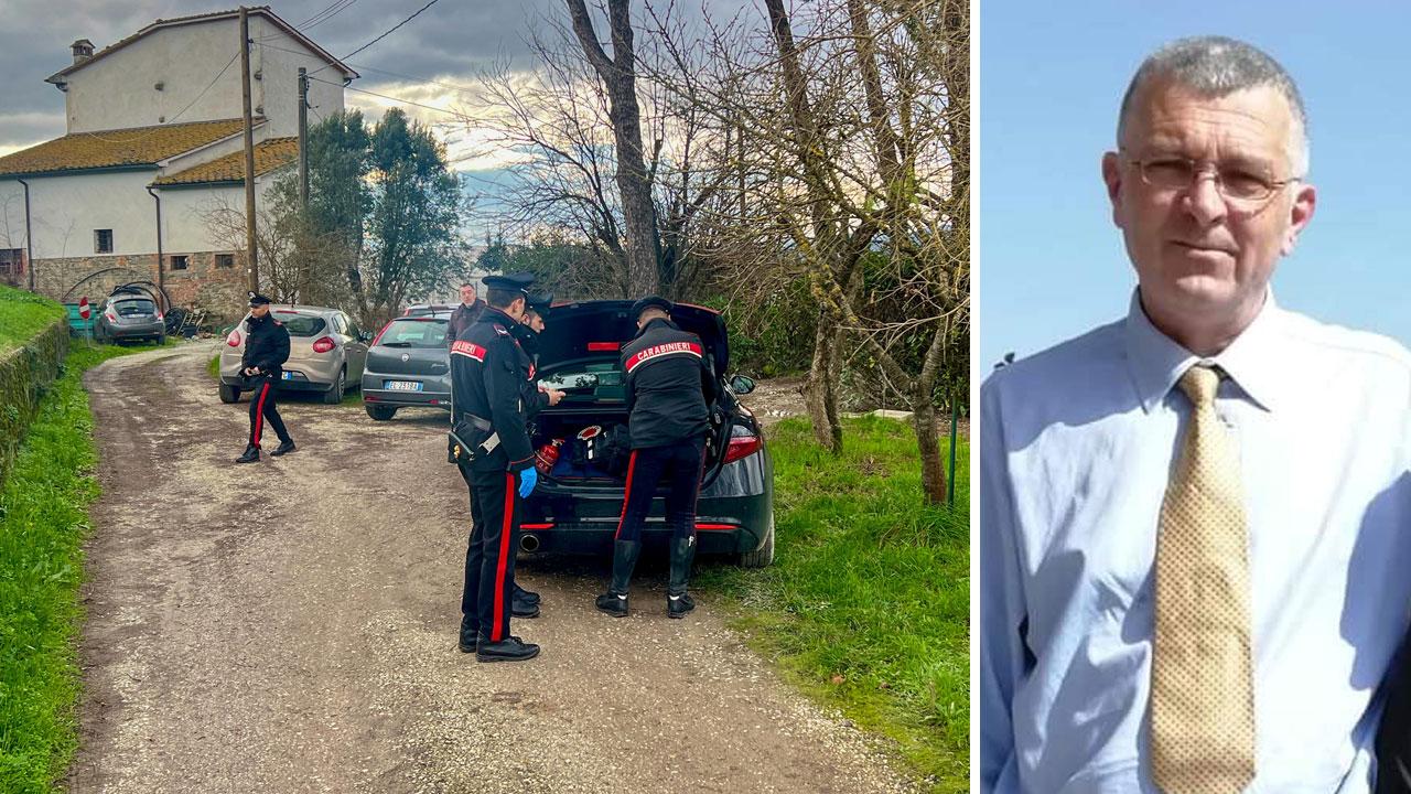 Nelle foto in alto i carabinieri al lavoro sul luogo del delitto (foto Nucci) e Alessio Cini