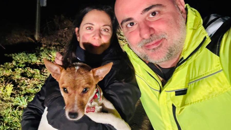 San Polo, la cagnolina sparita da giorni trovata grazie ai droni termici