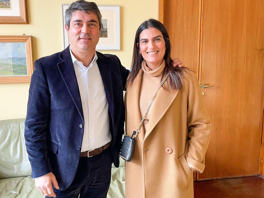 
	L'ex assessora Grazia Mele con il sindaco Andrea Soddu

