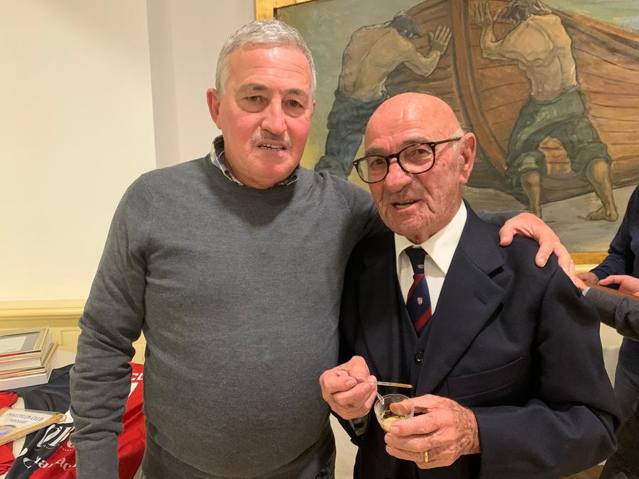 
	Mario Piga con l'ex presidente della Torres Bruno Rubattu

