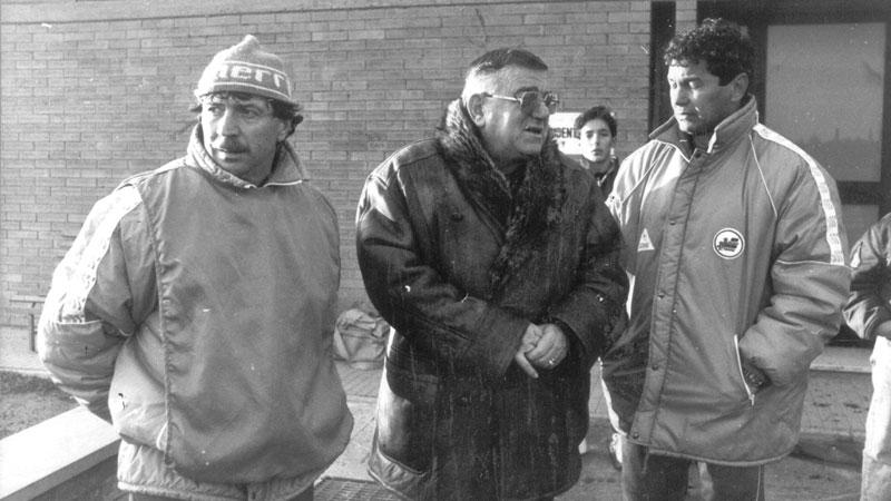 Mircea Lucescu con Romeo Anconetani nella stagione 1990-91 (Foto Muzzi)