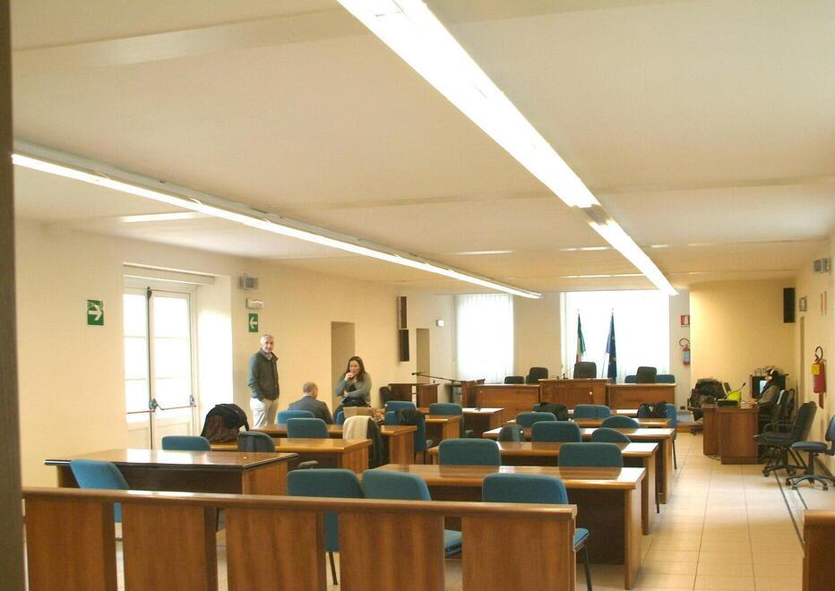 L’aula dibattimentale del Galli Tassi