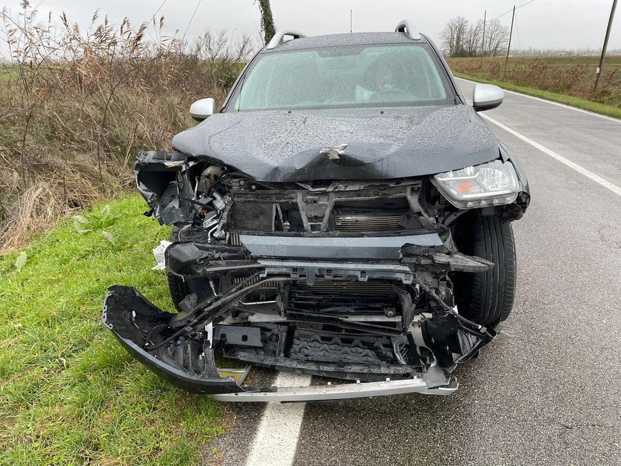 Goro, auto distrutta dall’impatto con un daino: tragedia sfiorata