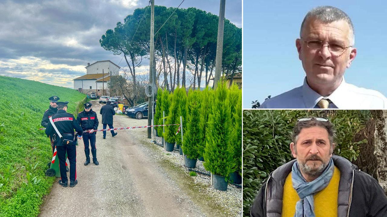 Nella foto grande la zona vicino alla casa di Ferruccia, in alto a destra la vittima Alessio Cini, sotto Daniele Maiorino