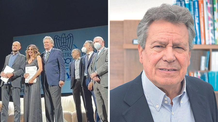 A destra Giuseppe Barsotti e di fianco l'imprenditore a un evento degli industriali