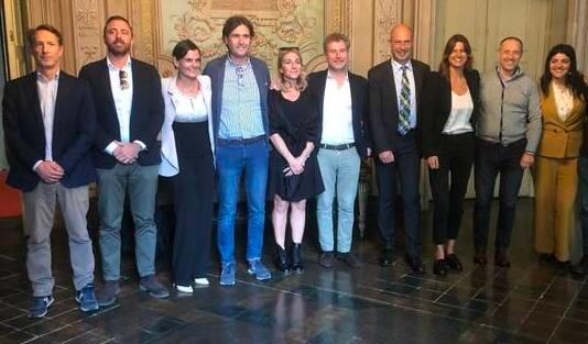 I membri della giunta di Mario Pardini riuniti a palazzo Orsetti