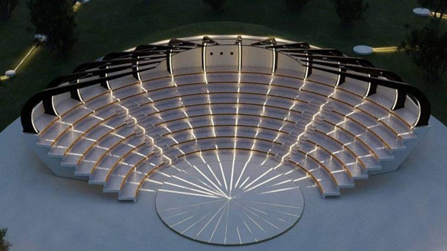 Il rendering del nuovo anfiteatro di Capalbio