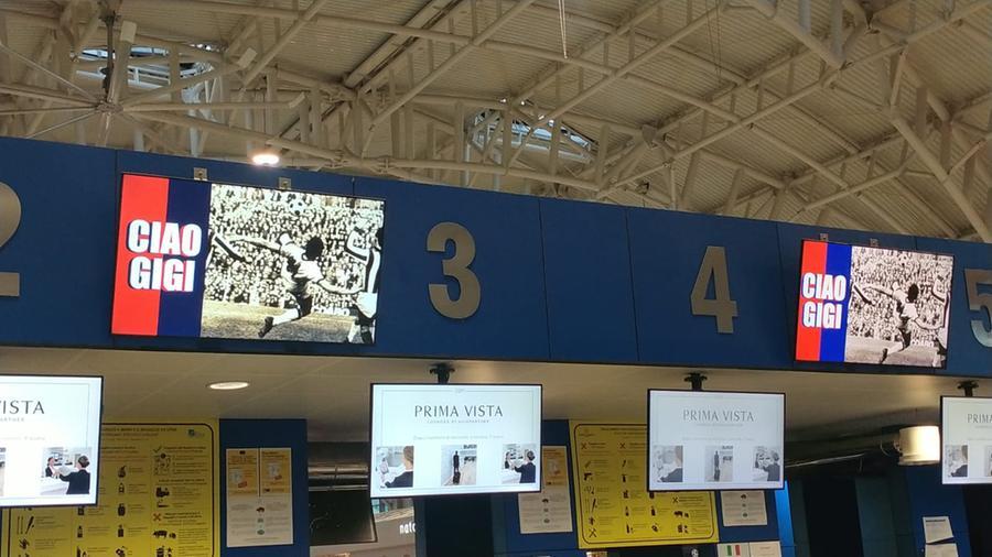 “Ciao Gigi”nei display dell’aeroporto di Cagliari-Elmas il saluto al campione scomparso