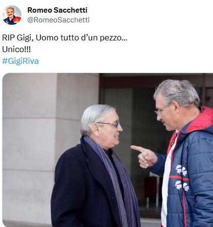 Meo Sacchetti e l'incontro con Gigi Riva: «Noi due, burberi del nord, ci siamo capiti immediatamente»
