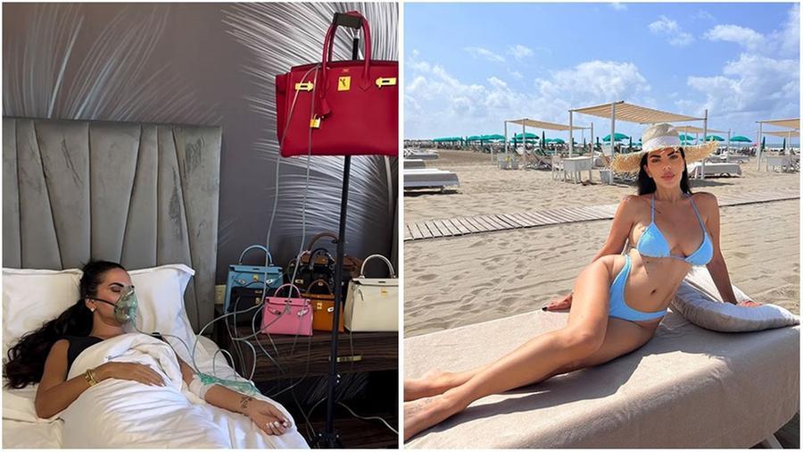 
	A sinistra Giulia Nati nel video della polemica; a destra in Versilia

