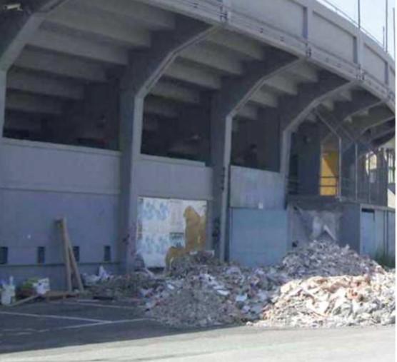 
	Lavori all&rsquo;Arena: un&rsquo;immagine &ldquo;vintage&rdquo; ma lo stadio ha un costante bisogno di manutenzione (foto Muzzi)

