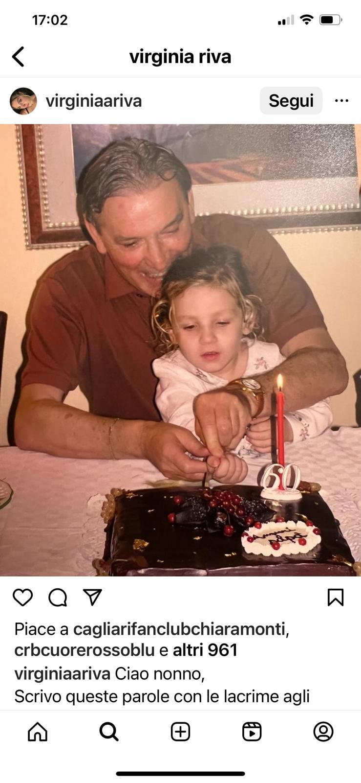 
	Gigi Riva con la nipotina Virginia

