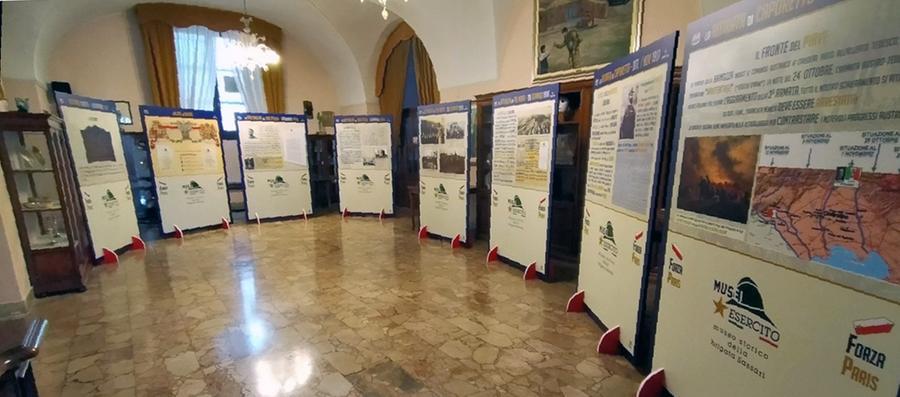 
	L'allestimento dimostrativo dei pannelli della mostra dopo la consegna

