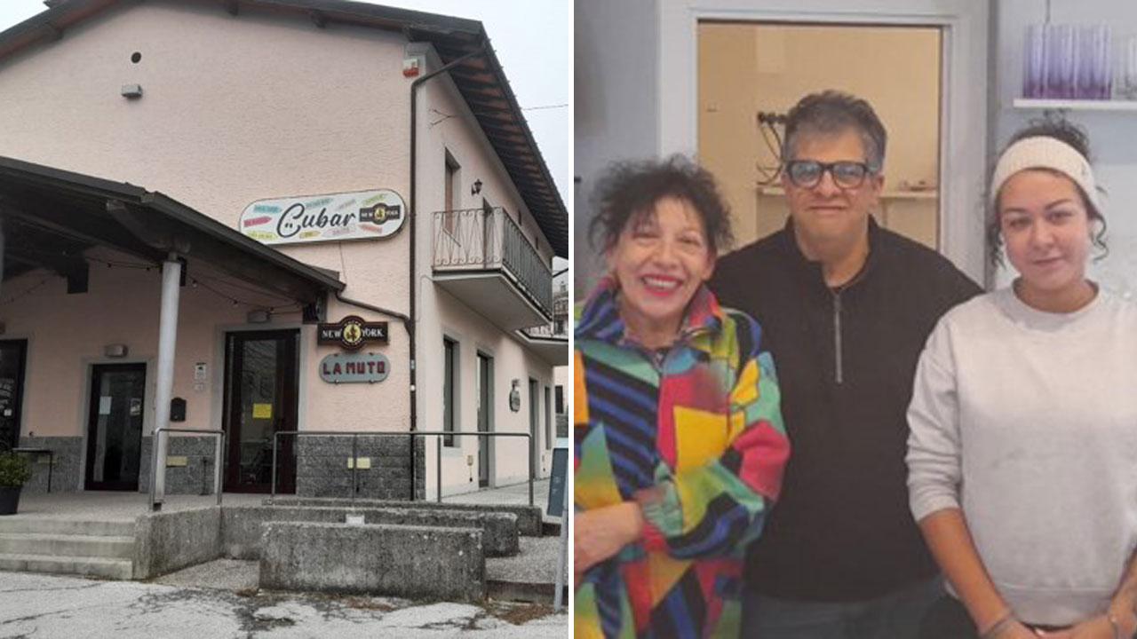 A sinistra il Cubar Qui sopra Marco Ceccarelli con la compagna e una dipendente