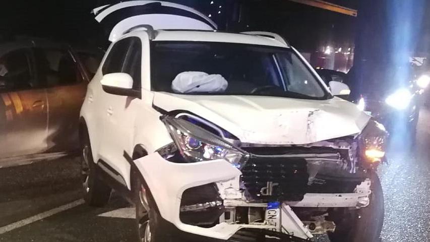 Una delle auto coinvolte nell'incidente