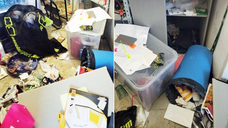 I danni al campo sportivo di via Turati a Shangai