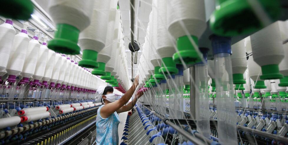 L’interno di una industria tessile