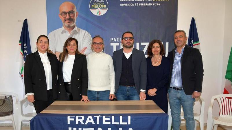 
	I candidati di Fdi: Federica Porcu, Alessandra Amic, Gigi Carbini, Andrea Nieddu, Cristina Usai e Mario Mulas

