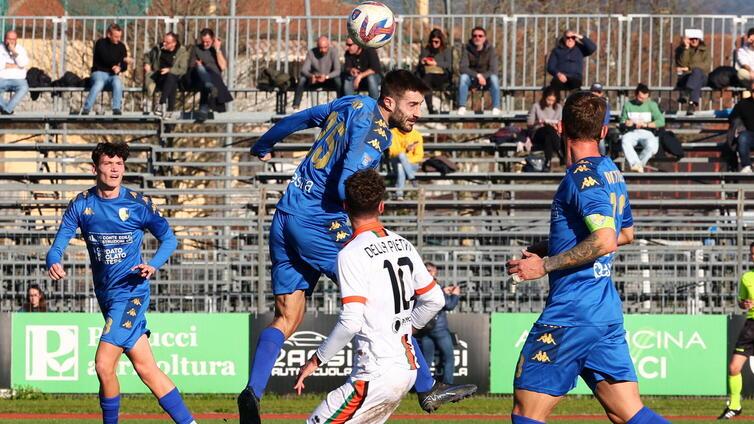 Un momento della partita persa dal Prato ad Agliana