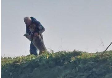 
	Pavan con il cane Nicky ritrovato qualche giorno fa

