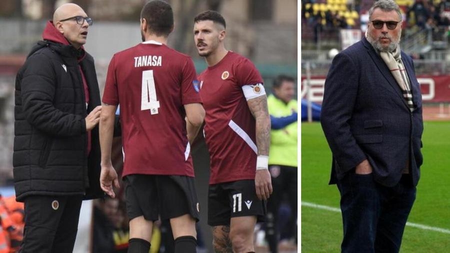 A sinistra mister Fossati a destra il presidente del Livorno Joel Esciua
