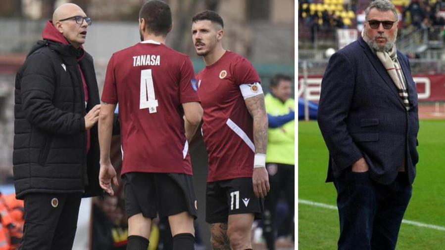 A sinistra mister Fossati a destra il presidente del Livorno Joel Esciua