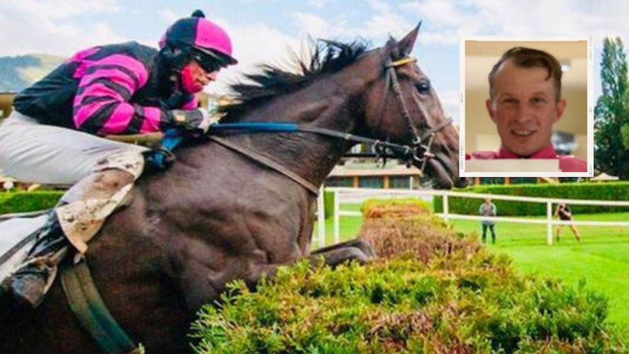 Dominik Pastuszka, 30 anni, in gara e in primo piano nel riquadro