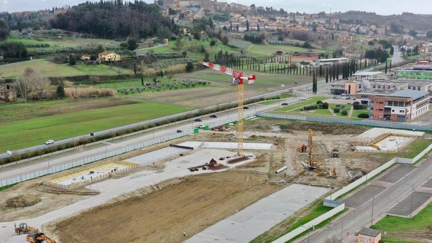 Il cantiere del nuovo polo scolastico di Peccioli