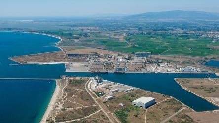 
	Una veduta dell&#39;area del porto industriale di Oristano-Santa Giusta

