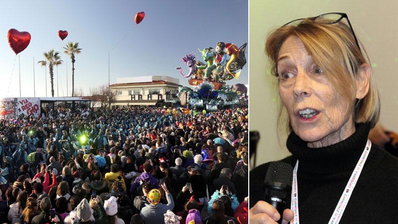 A destra Marialina Marcucci presidente della Fondazione Carnevale di Viareggio