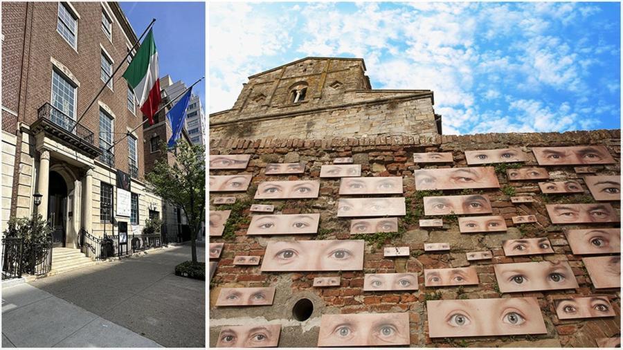 
	A sinistra l'istituto italiano di cultura a New York, a&nbsp;destra&nbsp;&nbsp;&ldquo;Lo Sguardo di Peccioli&rdquo;&nbsp;

