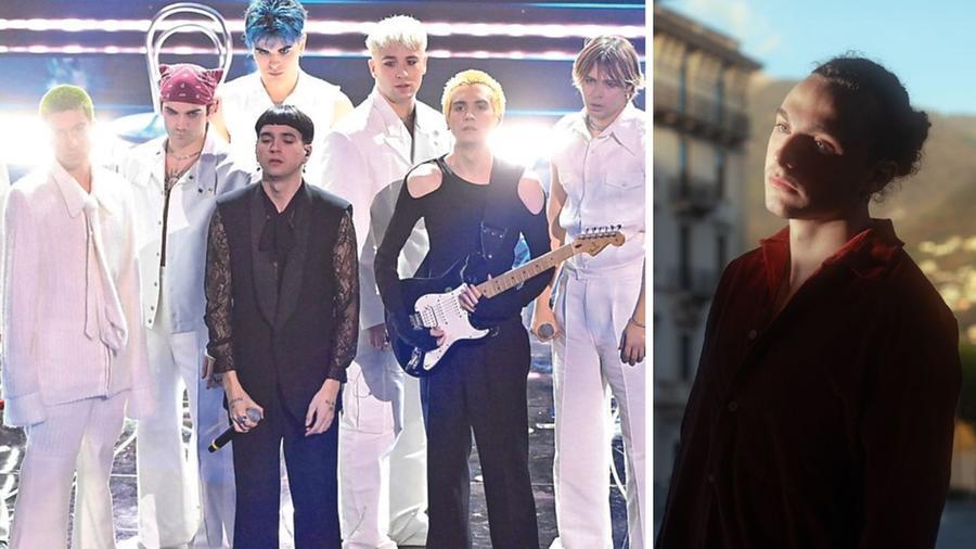 
	La band di Villanova (Empoli) protagonista a Sanremo, a destra il vocal coach Christian Riccetti&nbsp;

