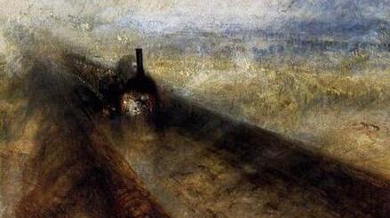Pioggia, vapore, velocità è il titolo del quadro di William Turner sul primo treno a vapore inglese
