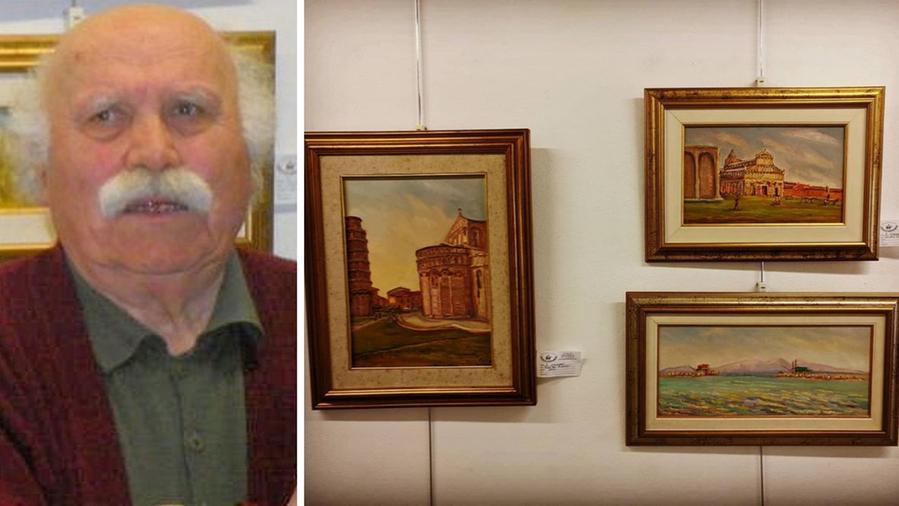 Aspreno Simonelli e alcune sue opere in mostra 