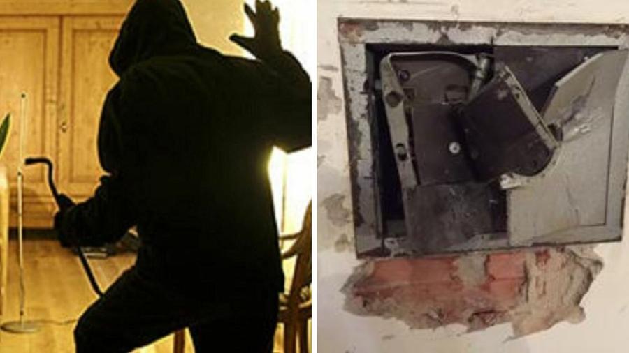 
	A destra una cassaforte aperta col flessibile

