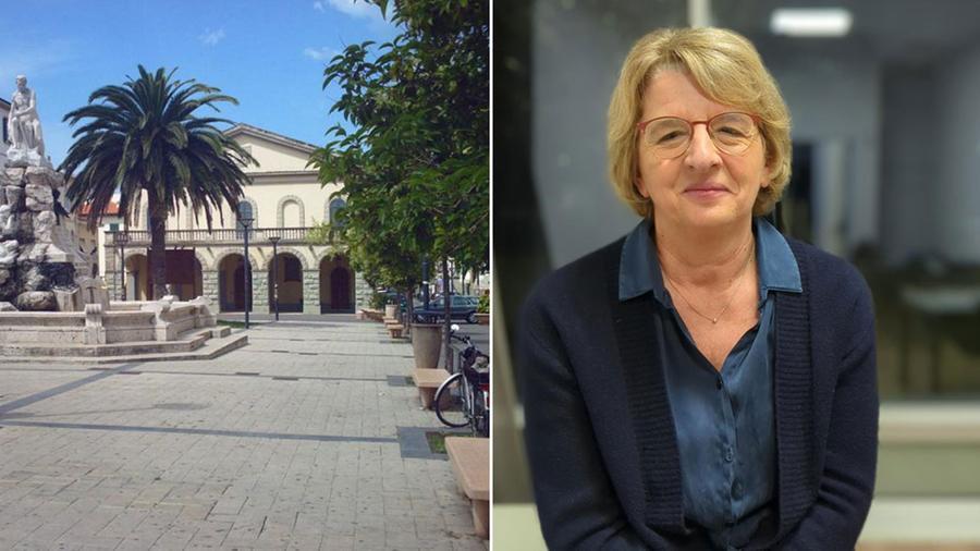 
	A sinistra un&rsquo;immagine del municipio di Cecina e a destra Lia Burgalassi

