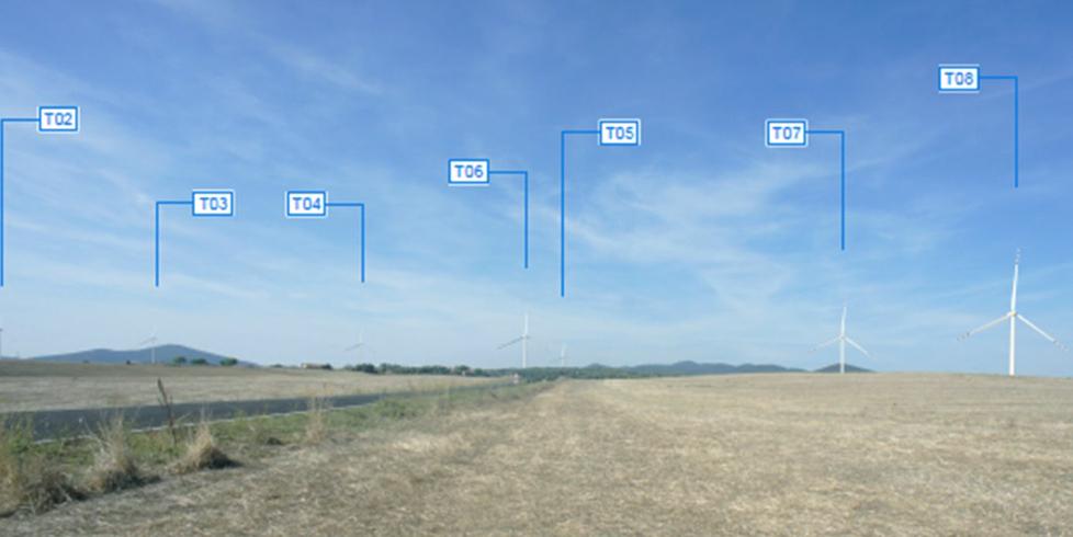 L’elaborato grafico di Apollo Wind mostra il futuro aspetto del parco eolico