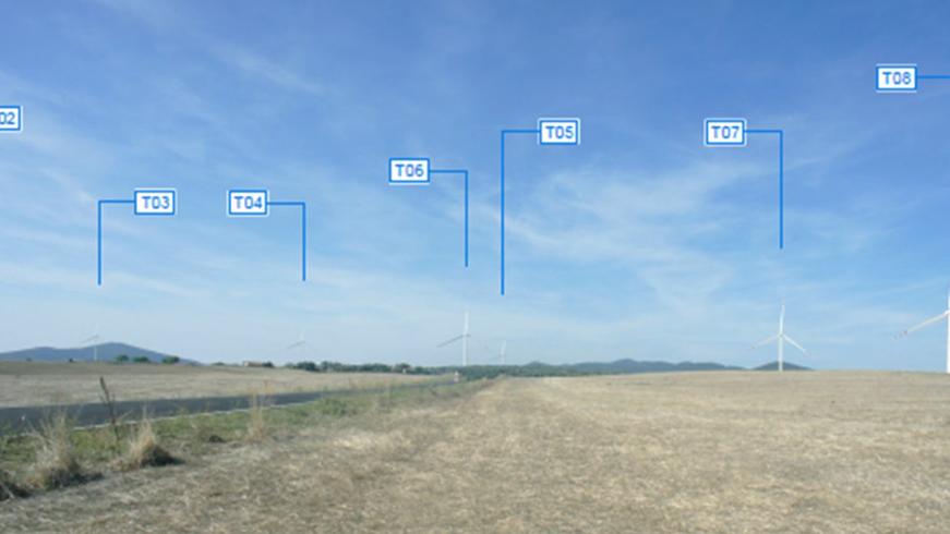 L’elaborato grafico di Apollo Wind mostra il futuro aspetto del parco eolico