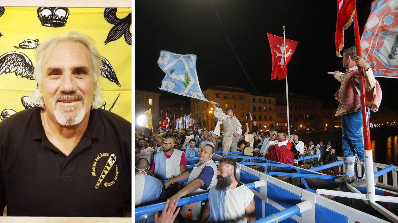 Pisa, addio ad Antonio: colosso del Gioco del Ponte. «Per sempre Aquila»