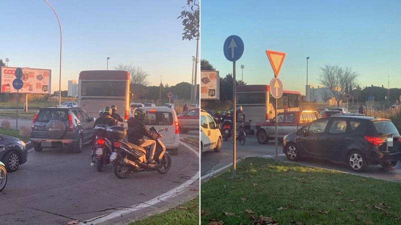 Il traffico paralizzato ogni giorno intorno alle 7,40
