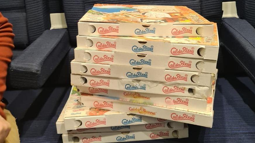 Le pizze consegnate sul treno