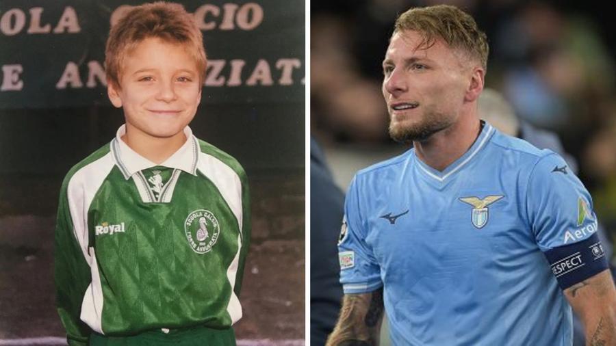 
	Ciro Immobile bambino e in veste di capitano della Lazio

