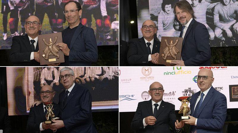 In senso orario Davide Cassani, Francesco Palmieri, Roberto Bernabò, Vito Tisci con Alessandro Palagi (foto Roberto Paglianti)