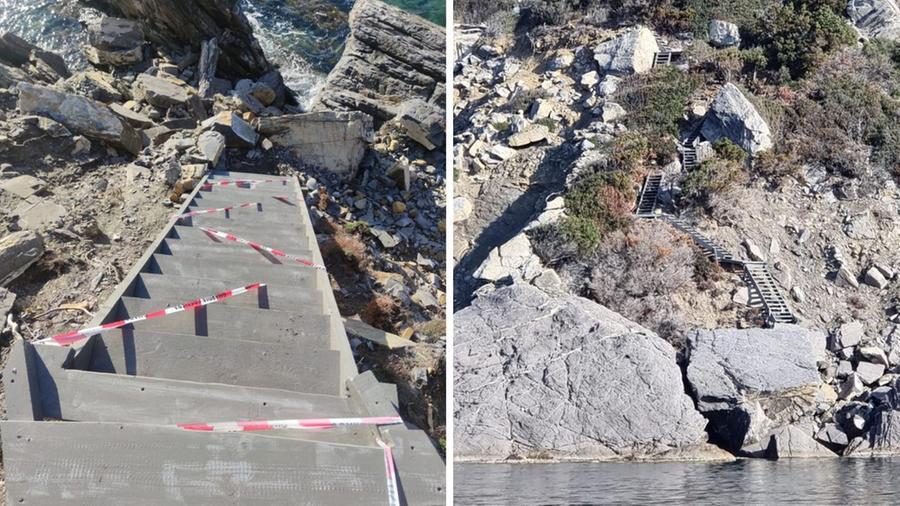 La scalinata abusiva sequestrata all'Isola d'Elba